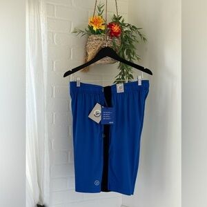 NWT  American Eagle Gym/Workout Shorts Men’s Med Blue Black moisture wicking